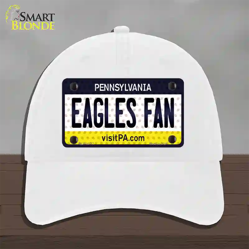 Eagles Fan Pennsylvania Novelty License Plate Hat Unconstructed Cotton / White