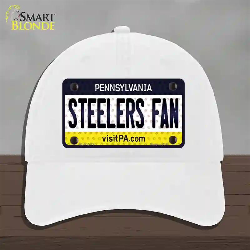 Steelers Fan Pennsylvania Novelty License Plate Hat Unconstructed Cotton / White