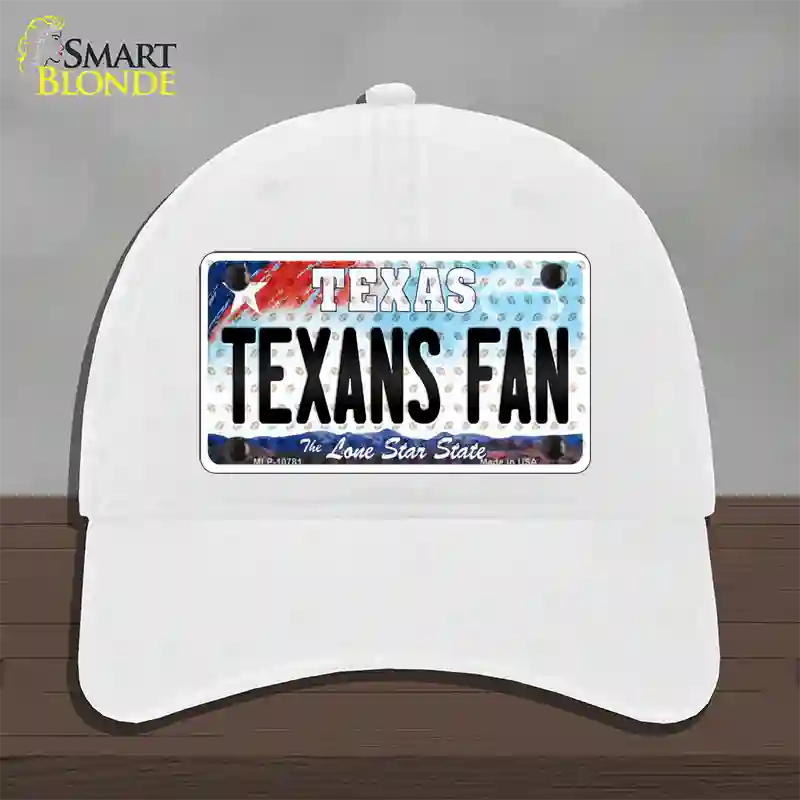 Texans Fan Texas Novelty License Plate Hat Unconstructed Cotton / White