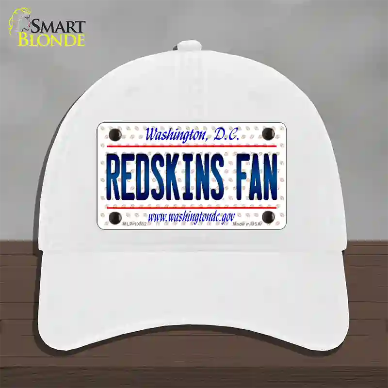 Redskins Fan Washington DC Novelty License Plate Hat Unconstructed Cotton / White