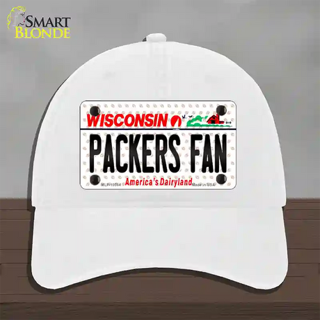 Packers Fan Wisconsin Novelty License Plate Hat Unconstructed Cotton / White