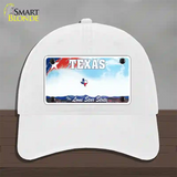 Texas New State Novelty License Plate Hat Unconstructed Cotton / White