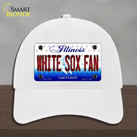 White Sox Fan Illinois Novelty License Plate Hat Unconstructed Cotton / White