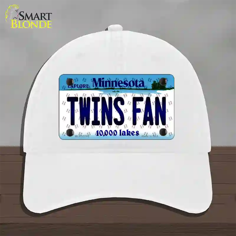 Twins Fan Minnesota Novelty License Plate Hat Unconstructed Cotton / White