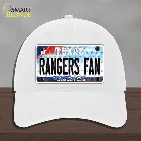 Rangers Fan Texas Novelty License Plate Hat Unconstructed Cotton / White