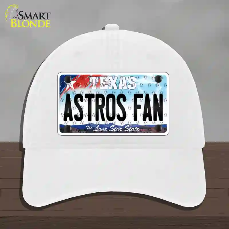 Astros Fan Texas Novelty License Plate Hat Unconstructed Cotton / White