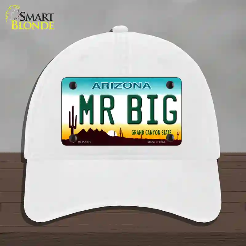 Mr Big Arizona Novelty License Plate Hat Unconstructed Cotton / White