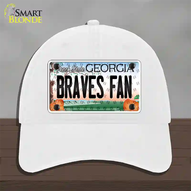 Braves Fan Georgia Novelty License Plate Hat Unconstructed Cotton / White