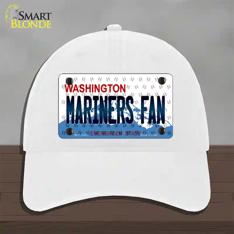 Mariners Fan Washington Novelty License Plate Hat Unconstructed Cotton / White