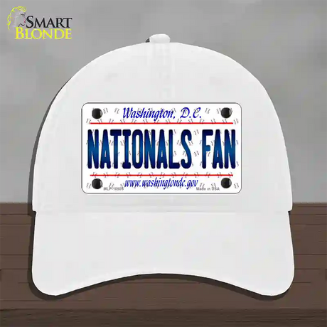 Nationals Fan Washington DC Novelty License Plate Hat Unconstructed Cotton / White