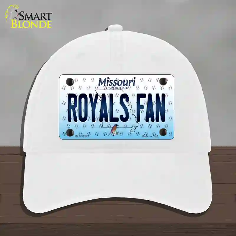 Royals Fan Missouri Novelty License Plate Hat Unconstructed Cotton / White