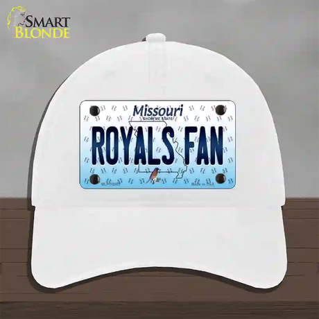 Royals Fan Missouri Novelty License Plate Hat Unconstructed Cotton / White