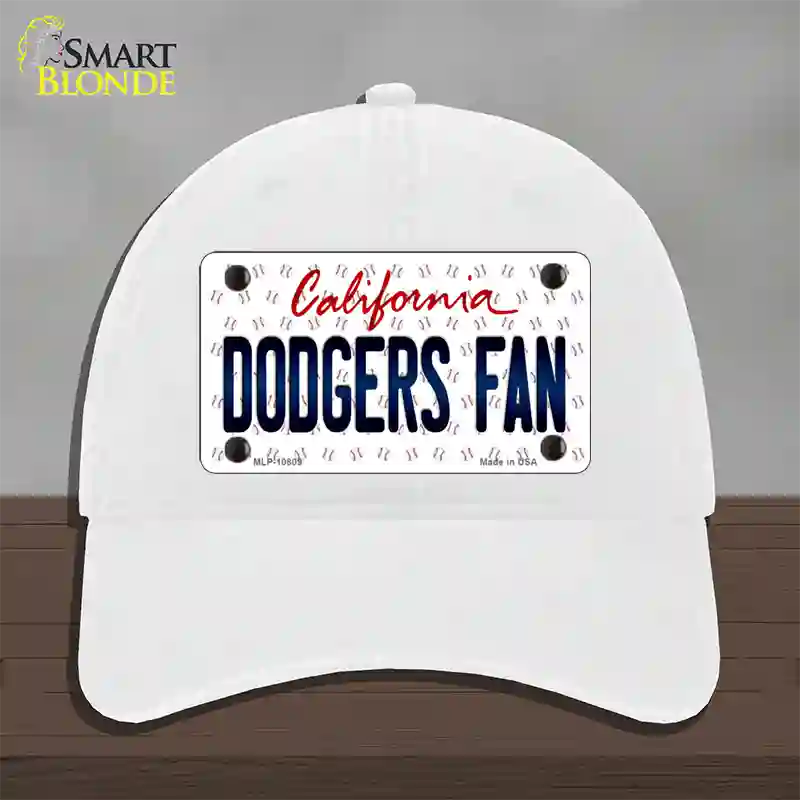 Dodgers Fan California Novelty License Plate Hat Unconstructed Cotton / White