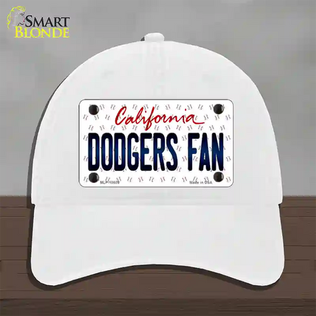 Dodgers Fan California Novelty License Plate Hat Unconstructed Cotton / White