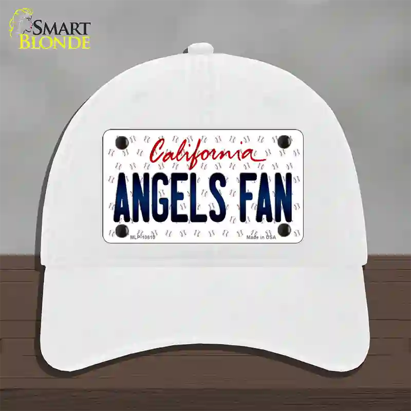 Angels Fan California Novelty License Plate Hat Unconstructed Cotton / White