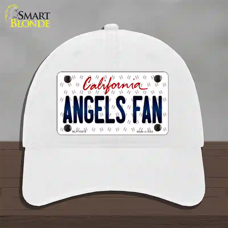 Angels Fan California Novelty License Plate Hat Unconstructed Cotton / White