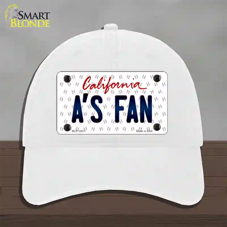 As Fan California Novelty License Plate Hat Unconstructed Cotton / White