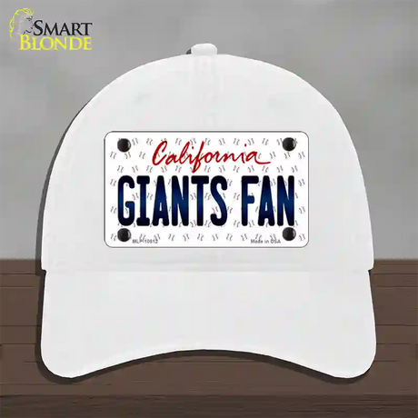 Giants Fan California Novelty License Plate Hat Unconstructed Cotton / White