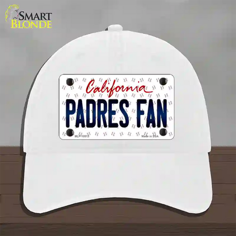 Padres Fan California Novelty License Plate Hat Unconstructed Cotton / White