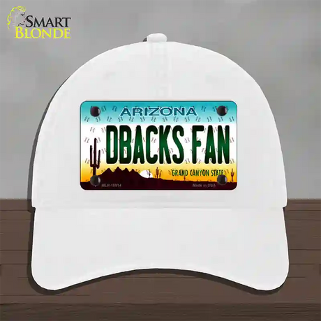 Dbacks Fan Arizona Novelty License Plate Hat Unconstructed Cotton / White