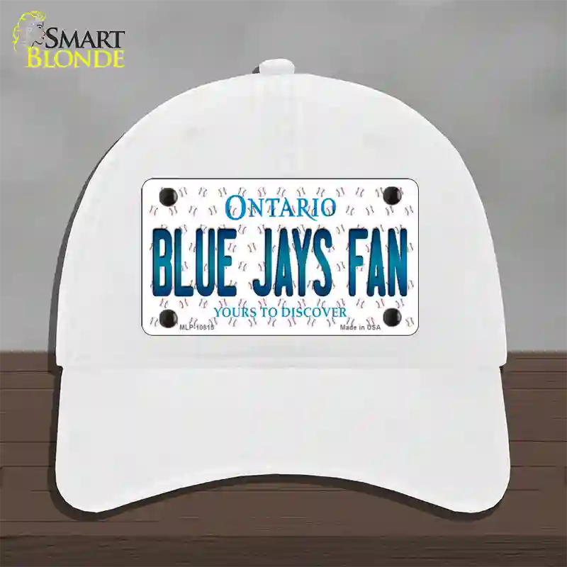 Blue Jays Fan Ontario Novelty License Plate Hat Unconstructed Cotton / White