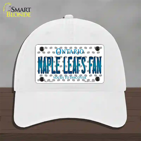 Maple Leafs Fan Ontario Novelty License Plate Hat Unconstructed Cotton / White