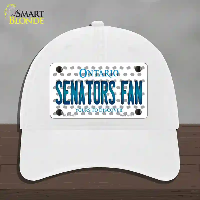 Senators Fan Ontario Novelty License Plate Hat Unconstructed Cotton / White