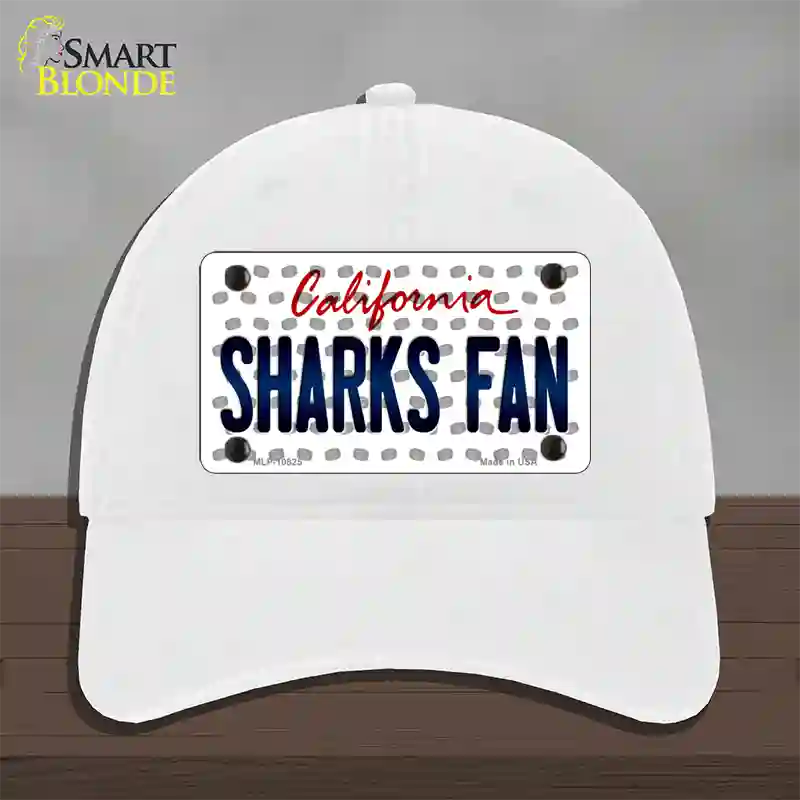 Sharks Fan California Novelty License Plate Hat Unconstructed Cotton / White