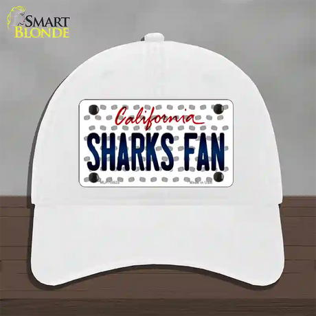 Sharks Fan California Novelty License Plate Hat Unconstructed Cotton / White