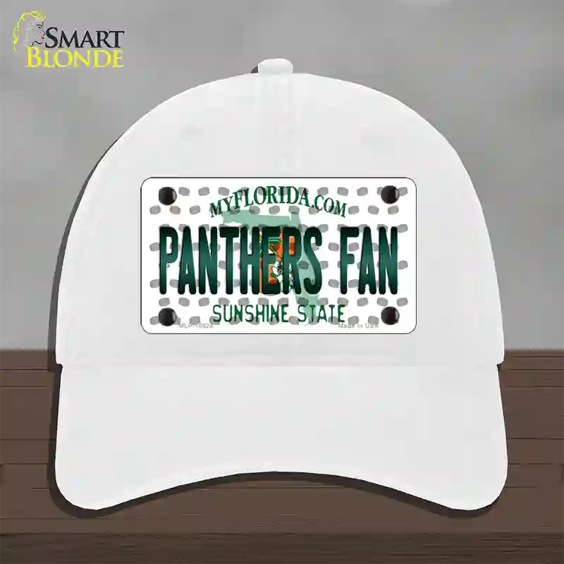 Panthers Fan Florida Novelty License Plate Hat Unconstructed Cotton / White