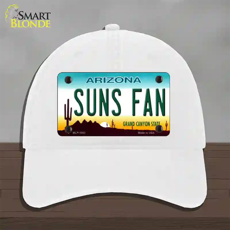 Suns Fan Arizona Novelty License Plate Hat Unconstructed Cotton / White