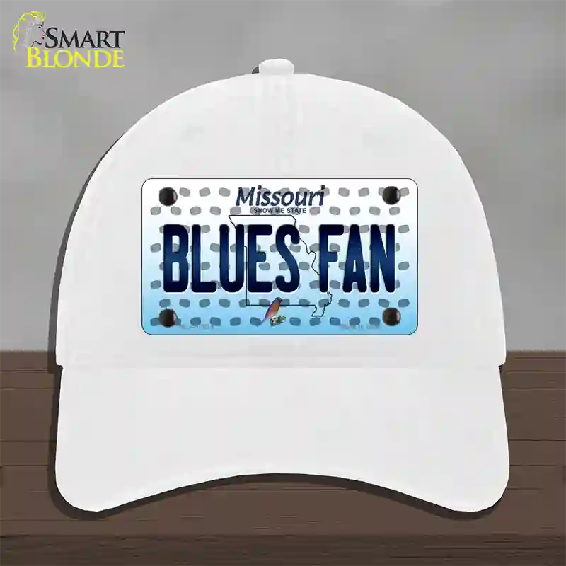 Blues Fan Missouri Novelty License Plate Hat Unconstructed Cotton / White