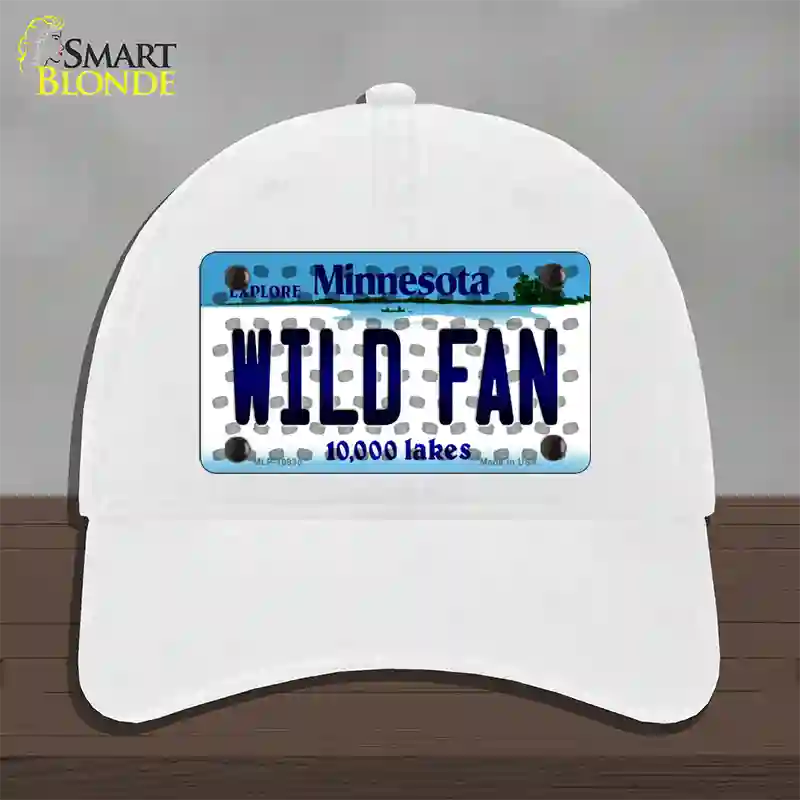 Wild Fan Minnesota Novelty License Plate Hat Unconstructed Cotton / White