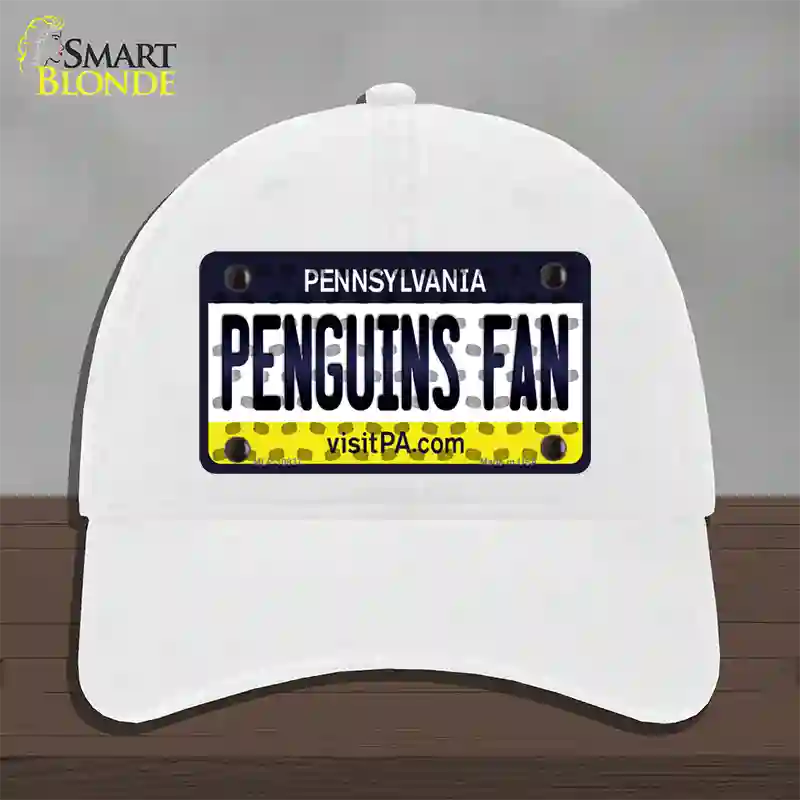 Penguins Fan Pennsylvania Novelty License Plate Hat Unconstructed Cotton / White