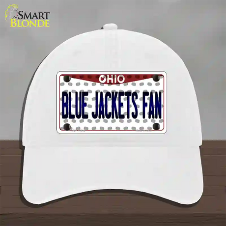 Blue Jackets Fan Ohio Novelty License Plate Hat Unconstructed Cotton / White