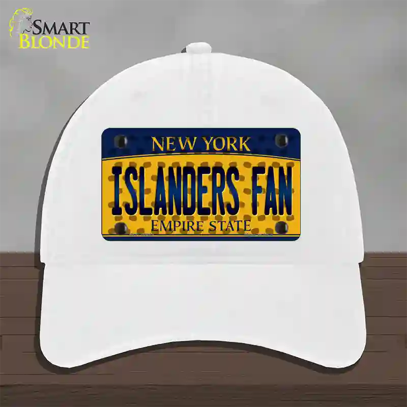 Islanders Fan New York Novelty License Plate Hat Unconstructed Cotton / White