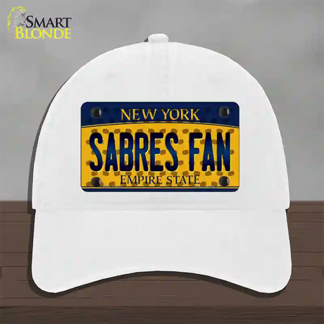 Sabres Fan New York Novelty License Plate Hat Unconstructed Cotton / White