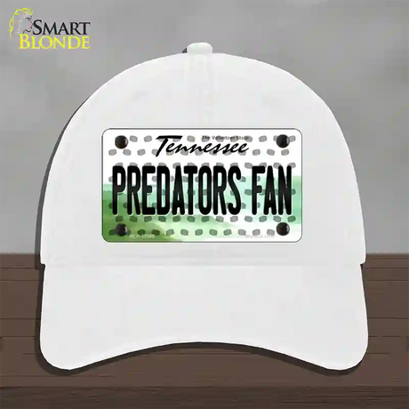 Predators Fan Tennessee Novelty License Plate Hat Unconstructed Cotton / White