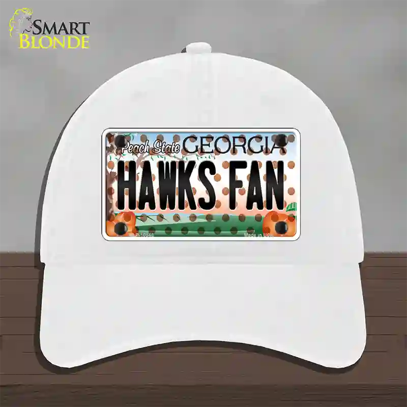 Hawks Fan Georgia Novelty License Plate Hat Unconstructed Cotton / White