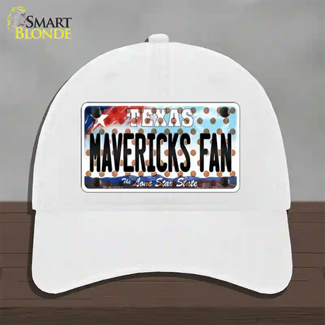 Mavericks Fan Texas Novelty License Plate Hat Unconstructed Cotton / White