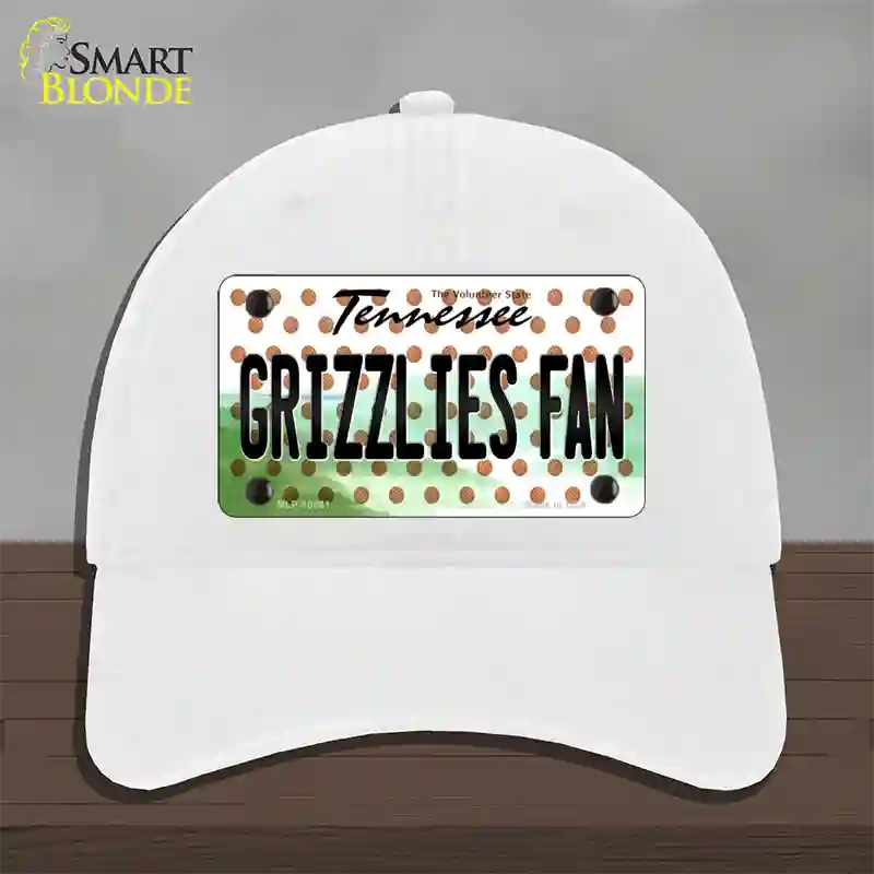 Grizzlies Fan Tennessee Novelty License Plate Hat Unconstructed Cotton / White