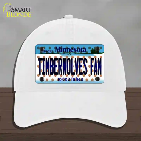 Timberwolves Fan Minnesota Novelty License Plate Hat Unconstructed Cotton / White