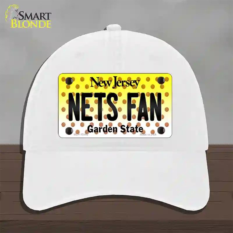 Nets Fan New Jersey Novelty License Plate Hat Unconstructed Cotton / White