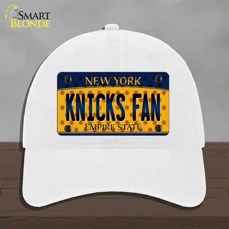 Knicks Fan New York Novelty License Plate Hat Unconstructed Cotton / White