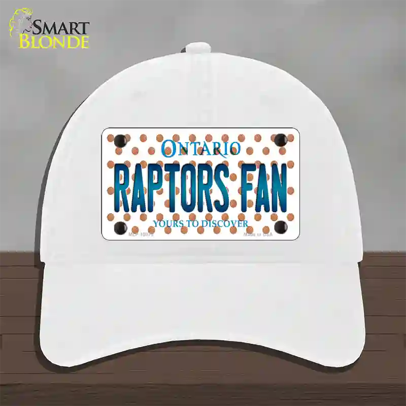 Raptors Fan Ontanio Novelty License Plate Hat Unconstructed Cotton / White