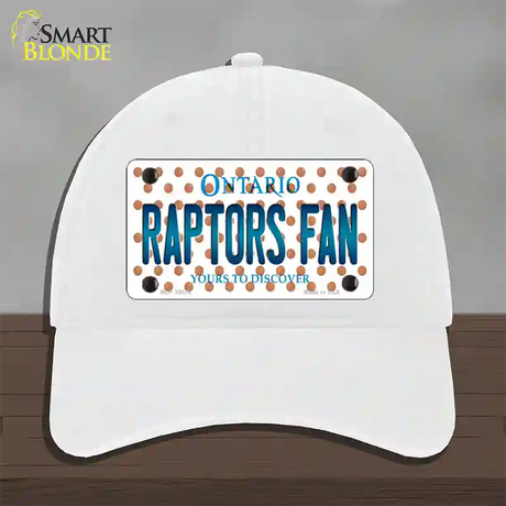 Raptors Fan Ontanio Novelty License Plate Hat Unconstructed Cotton / White