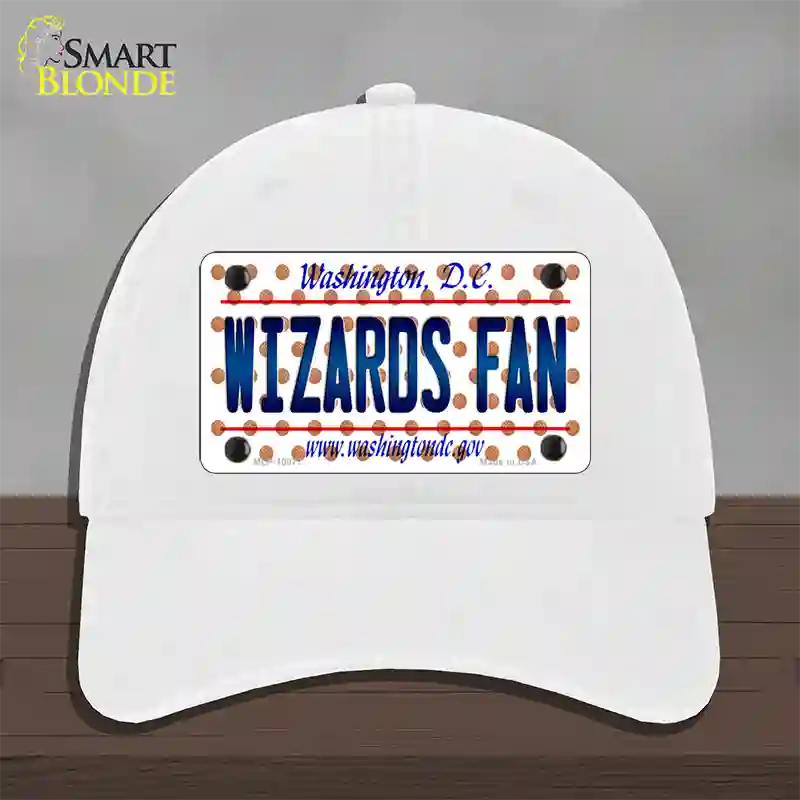 Wizards Fan Washington DC Novelty License Plate Hat Unconstructed Cotton / White