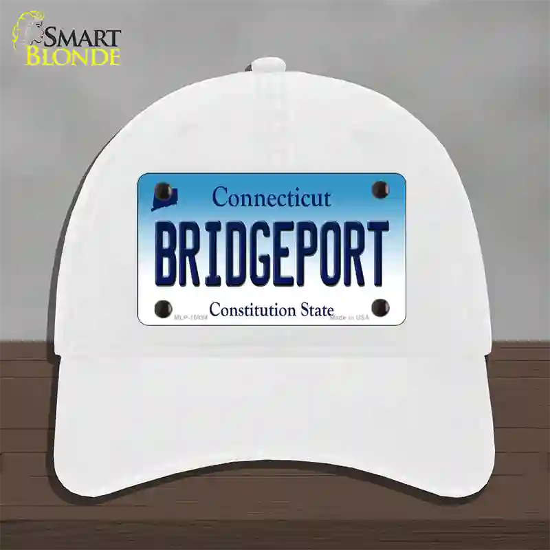 Bridgeport Connecticut Novelty License Plate Hat Unconstructed Cotton / White