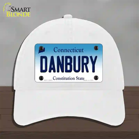 Danbury Connecticut Novelty License Plate Hat Unconstructed Cotton / White