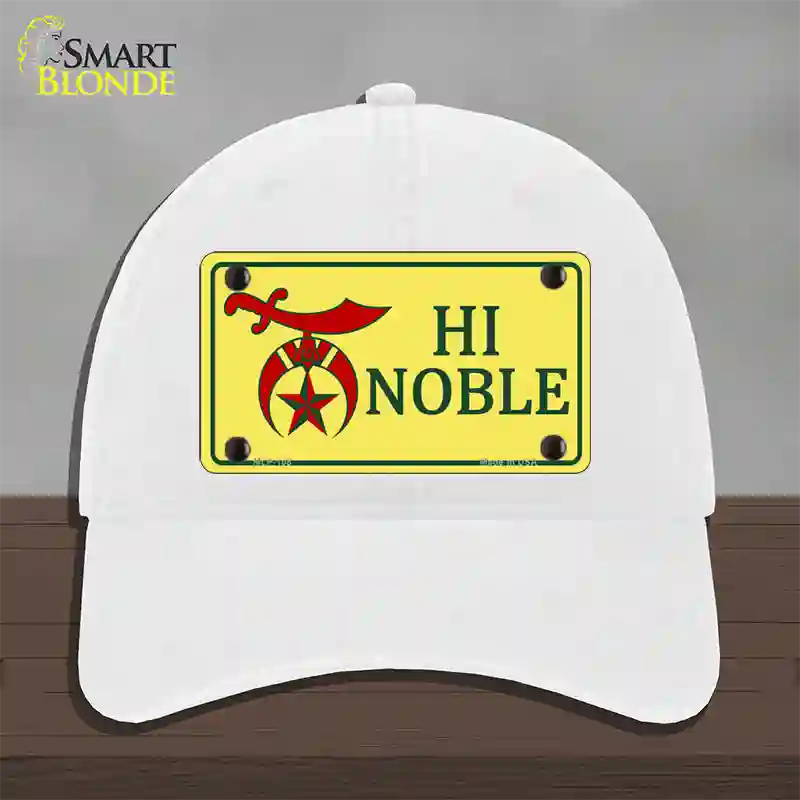 High Noble Novelty License Plate Hat Unconstructed Cotton / White